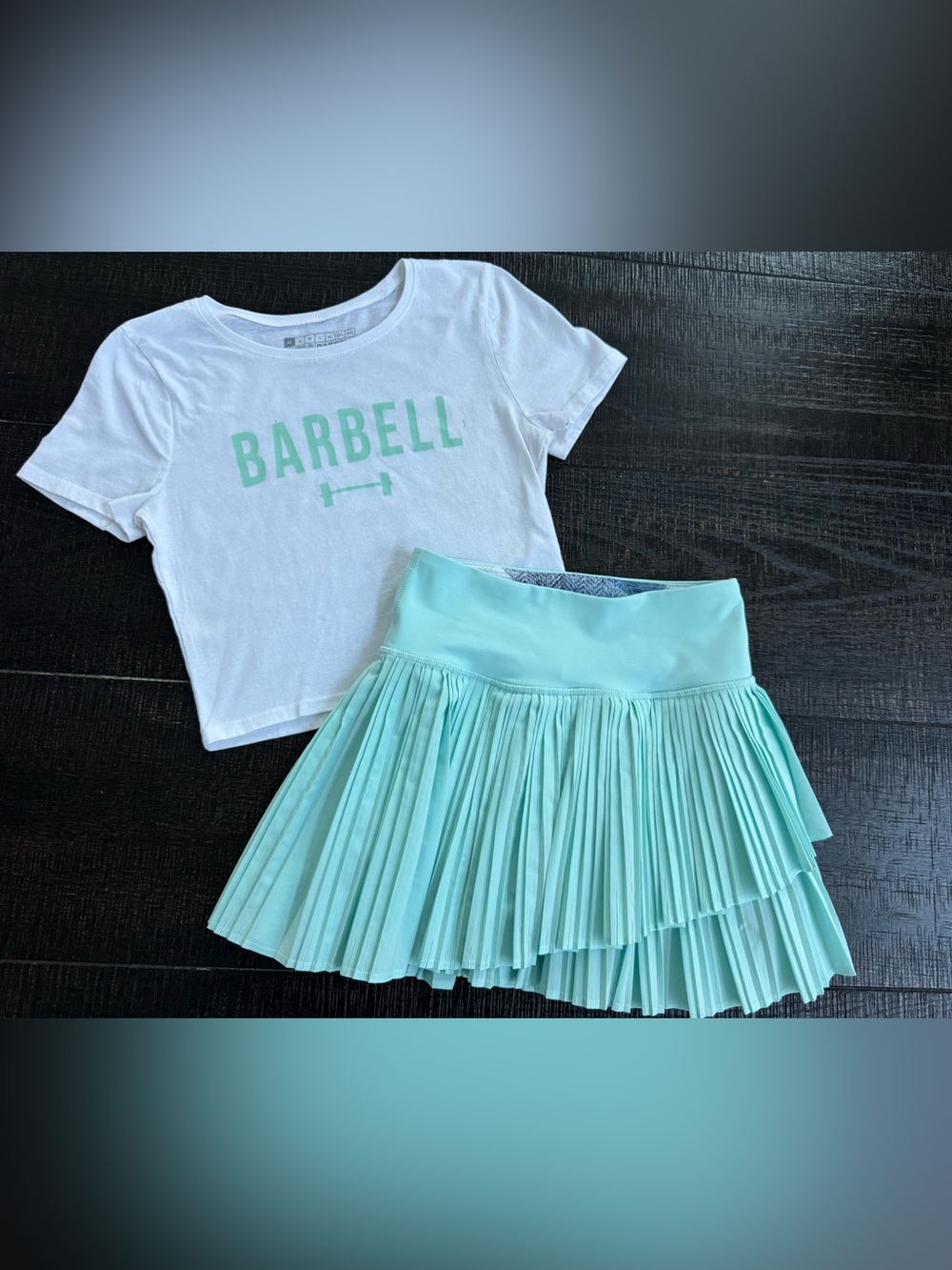 Girls Size 10 Barbell Athletic Top & ivivva Pleated Skirt Set